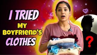 I Tried My Boyfriend’s Clothes 🫰 | His shocking Rection 🫣