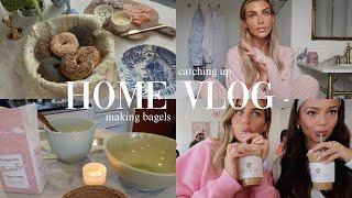 weekend vlog: at home, catching up, baking fresh bagels! 🩷