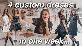 a week in the life of a fashion designer | making 4 custom dresses in one week! | STUDIO VLOG 97