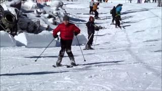 Pizza, snow plough skiing, funny ski video