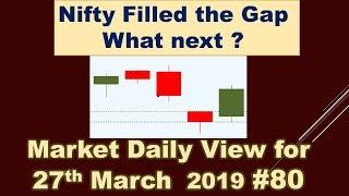 Nifty Filled the Gap What next ?  ;Market Daily View for 27th March 2019;#80