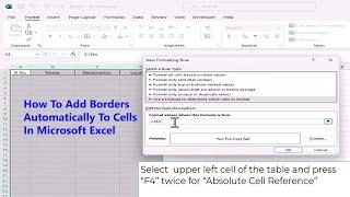 How To Add Borders Automatically To Cells In Microsoft Excel