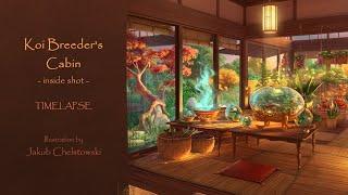 Koi Breeder’s Cabin – inside shot | Digital Painting Timelapse