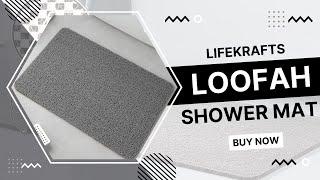 LifeKrafts Loofah Bath Mats | Non-Skid Textured Backing | Safety Mat for Showers