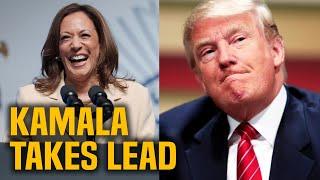 TRUMP COLLAPSE, KAMALA TAKES FIRST LEAD IN POLLS