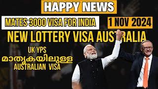 Exciting News! New Australia and India Mates 3000 Visa! UK YPS മാതൃകയിലുള്ള Visa ഇന്ത്യക്കാർക്ക്