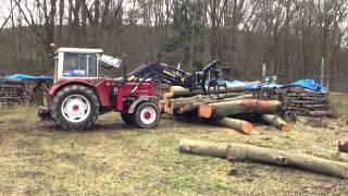 Holz machen mit Frontlader und Holzgreifer