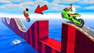 SHINCHAN AND FRANKLIN TRIED THE IMPOSSIBLE BUMPY GAP ROAD PARKOUR CHALLENGE GTA 5