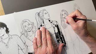 Inking Characters With Brush & Pen