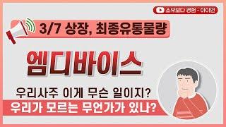 [최종] 엠디바이스 3/7 상장 최종 유통물량 / 우리사주 이게 무슨 일이지? 우리가 모르는 무언가가 있나?