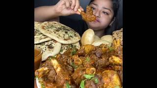 ASMR: EATING SPICY MUTTON CURRY BUTTER NAAN || #shorts #mukbangn#asmreating #mukbangasmr #asmr