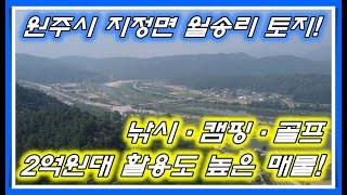 [No.017]원주시 지정면 월송리 2억원대 2차선도로변 토지(대지+전)매매! 정남향으로 채광좋고 주말농장 및 주택 ,근생 활용도 높은 토지.