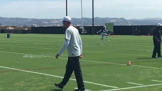 Antonio Brown has a helmet that fits, and he’s actually at Raiders practice