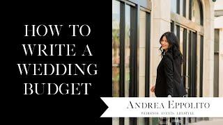 How to Write a Wedding Budget