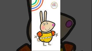 Rebecca Rabbit Craft | Peppa Rebecca Rabbit Glitter Art #glitter #art #shorts #peppapig