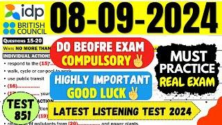 IELTS Listening Practice Test 2024 with Answers | 08.09.2024 | Test No - 851