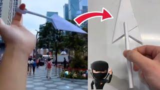How To Make A SECRET Kunai With Paper From Home - Ninja Training 101..