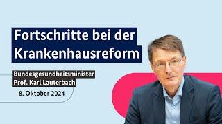 Bundesgesundheitsminister Prof. Karl Lauterbach zu Fortschritten bei der Krankenhausreform