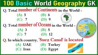 100 GEOGRAPHY GK | World Geography GK | Geography Quiz MCQ Questions  General Knowledge