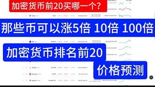 年底比特币涨到10万美元，手里的山寨币哪一个是10倍币，那一个是百倍币 今天给大家分享了排名前20的山寨币潜在的价值和牛市可以达到的价格！美股大涨，如何在2024-2025实现财富自由？