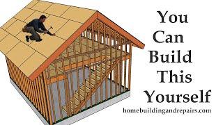 How To Build Two Car Garage With Storage Loft And Stairs - Building Education Series Part 1