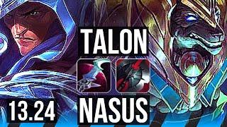 TALON vs NASUS (MID) | 71% winrate, 11/1/4, Godlike | KR Diamond | 13.24