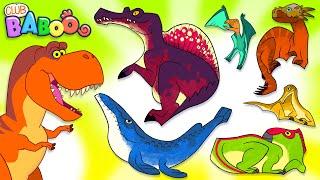 Club Baboo | LONG 1 HOUR VIDEO | Dinosaur Puzzle fun with Baboo | Learn names of all Dinosaurs