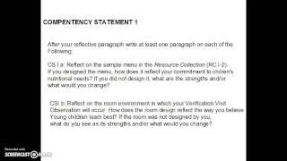 CDA Writing Competency Standard 1