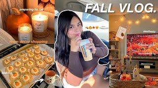 COZY FALL VLOG  fall room decor shopping, new nails, aesthetic, prepping for fall & baking cookies