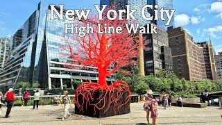 The High Line NYC | Explore New York City's Elevated Park | 4K Walking Tour | Summer 2024 