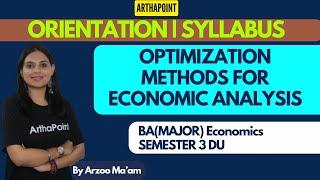 2024 Sem 3 Optimization Methods for Economic Analysis | Exam Pattern,Syllabus | BA( Major) Economics