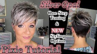 Pixie Hair Tutorial + Trying NEW *Silver Opal* L'Oreal One Step Toning Treatment