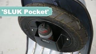 'SLUK Pocket' Vespa & Lambretta upright spare wheel oil carrier