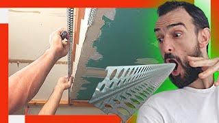  How to Place Metallic CANTONERA in PLADUR  (Plastering Ceiling Under Stairs) Drywall