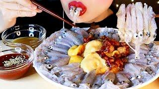 ASMR BABY SQUID, BEKA SQUID, SEA SQUIRT  호래기회, 꼴뚜기회, 멍게 리얼사운드 먹방 Mukbang Eating show