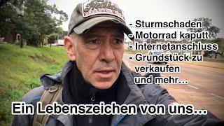 Sturmschaden, Motorrad kaputt, Internetanschluss, Grundstück zu verkaufen und mehr…