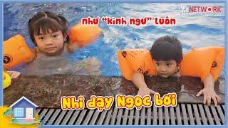 Bảo Nhi dạy Bảo Ngọc bơi, 2 chị em "đạp sóng rẽ nước" ăn đứt anh em Gơ - Kít của mợ 3 Quỳnh Trang