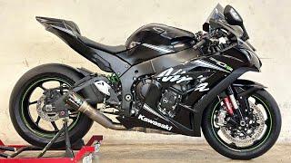 Kawasaki Zx10rr 2017 Exhaust sound Austins racing GP1R slip on