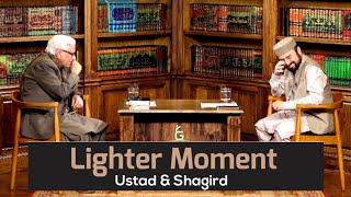 lighter moment during Ustad & Shagird | Javed Ahmad Ghamidi | Muhammad Hassan Ilyas