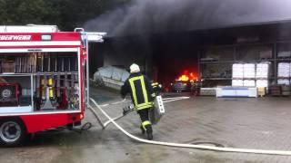 Brand Lagerhalle Baustoffhandel in Winterberg 19.08.2011