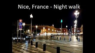 Nice, France | Night Walk | 4K