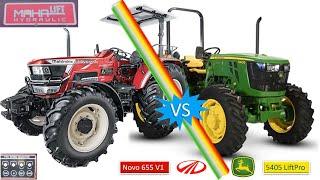 Best 65hp Tractors in India Mahindra Novo 655 CRDI 2nd Gen VS Johndeere 5405 HPCR, Which is?