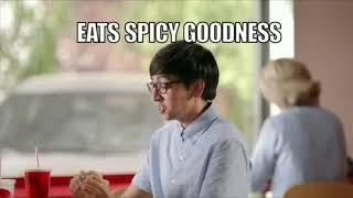 Wendy’s Commercial: The Memer Says “Eats spicy goodness, like a boss” For Ten Minutes