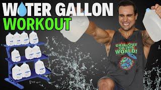 15 Minute Gallon Water Jug Full Body Workout At Home to Build Muscle