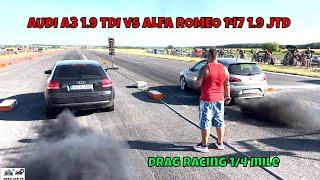 AUDI A3 1.9 TDI BKD vs ALFA ROMEO 147 1.9 JTD 937A5000 drag racing 1/4 mile  - 4K UHD