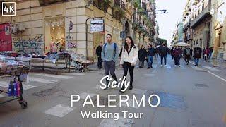 Palermo Walking Tour 4K - Quattro Canti to Teatro Massimo - Sicily - Italy (60fps)