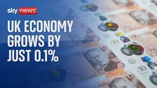 The UK economy grew by 0.1% between July and September