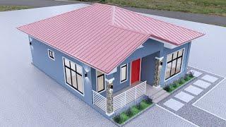 PLAN DE MAISON VILLA DE DEUX CHAMBRES (Small House design 8 x 11 meters)