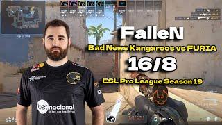 CS2 POV FURIA FalleN (16/8) vs Bad News Kangaroos (Mirage) @ ESL Pro League Season 19