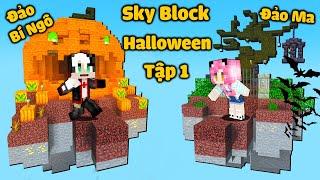 REDHOOD THỬ THÁCH 24 GIỜ SINH TỒN SKY BLOCK HALLOWEEN TRONG MINECRAFT*MỀU SỐNG TRÊN SKYBLOCK BÍ NGÔ